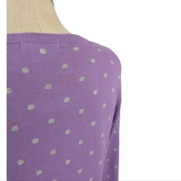 Liz Claiborne Sweater Purple with Gray Dots Sz Medium - Picture 3 of 12